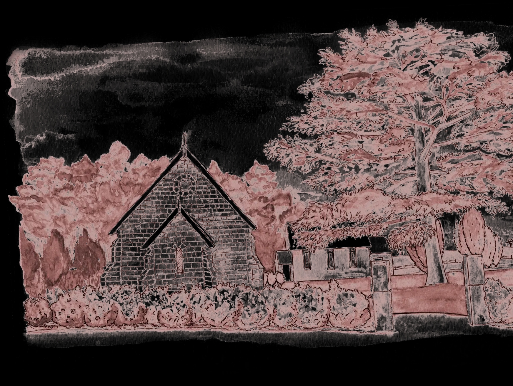 Illustration of Scrub Hill, the wedding venue